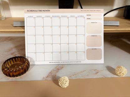 "SCHEDULE THE MONTH" MONTHLY NOTEPAD