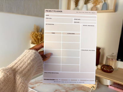 PROJECT PLANNER NOTEPAD