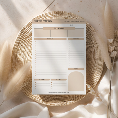 "SCHEDULE THE DAY" DAILY NOTEPAD