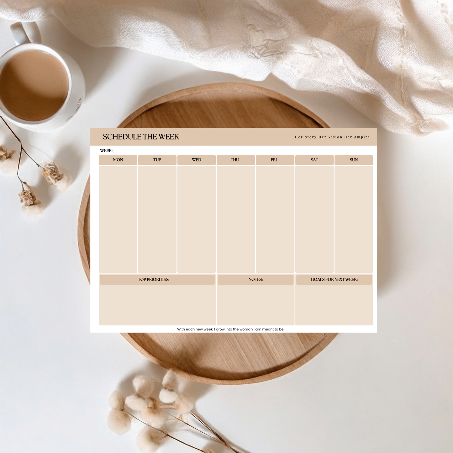 "SCHEDULE THE WEEK" WEEKLY NOTEPAD